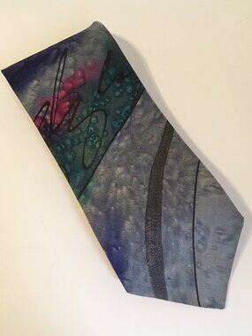 Portofino Collection Neck Tie Pure Silk Hand Made Carmel By The Sea Abstract